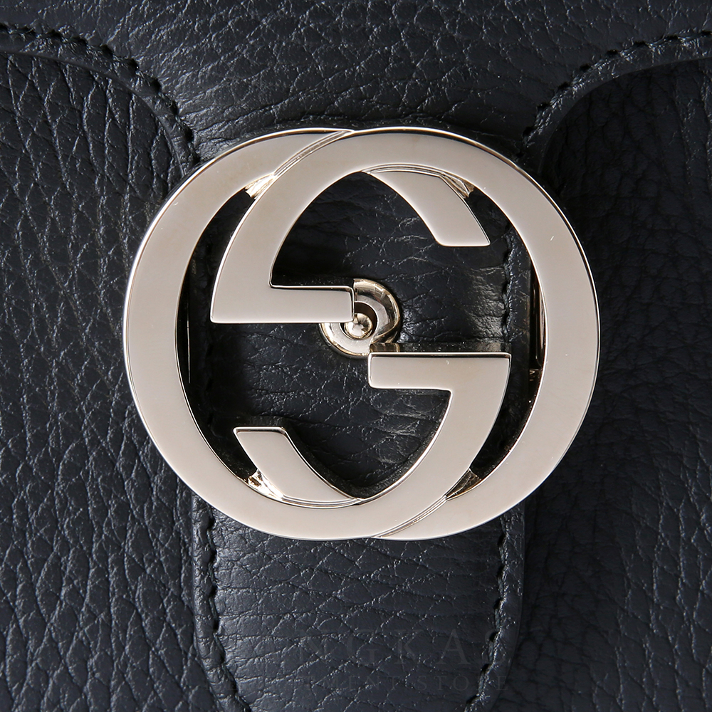 GUCCI(USED) 구찌 GG로고 인터락킹 탑 핸들 체인 숄더백