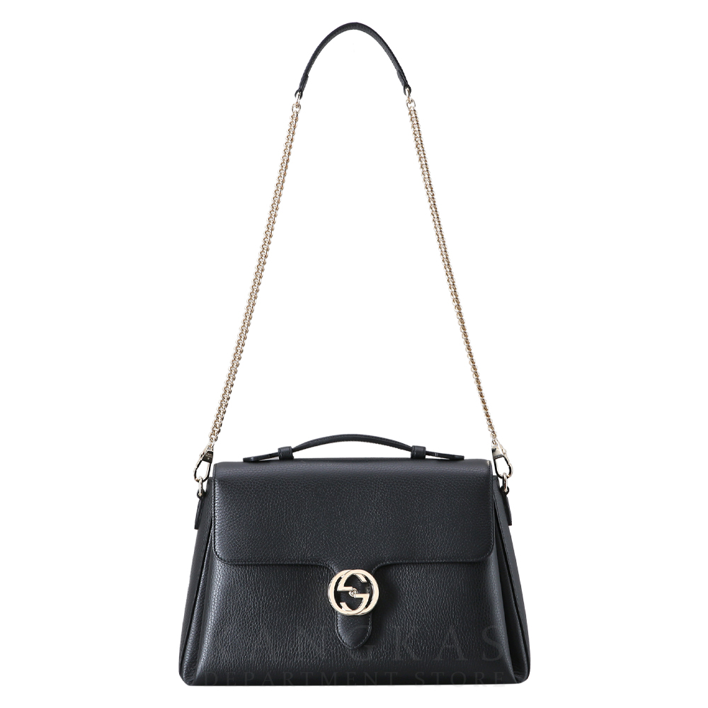 GUCCI(USED) 구찌 GG로고 인터락킹 탑 핸들 체인 숄더백