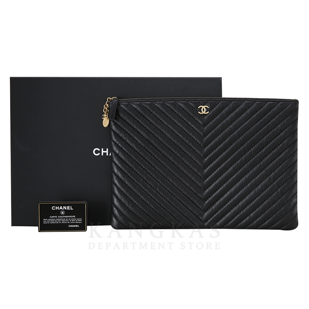 CHANEL(USED)샤넬 클래식 쉐브론 클러치 라지