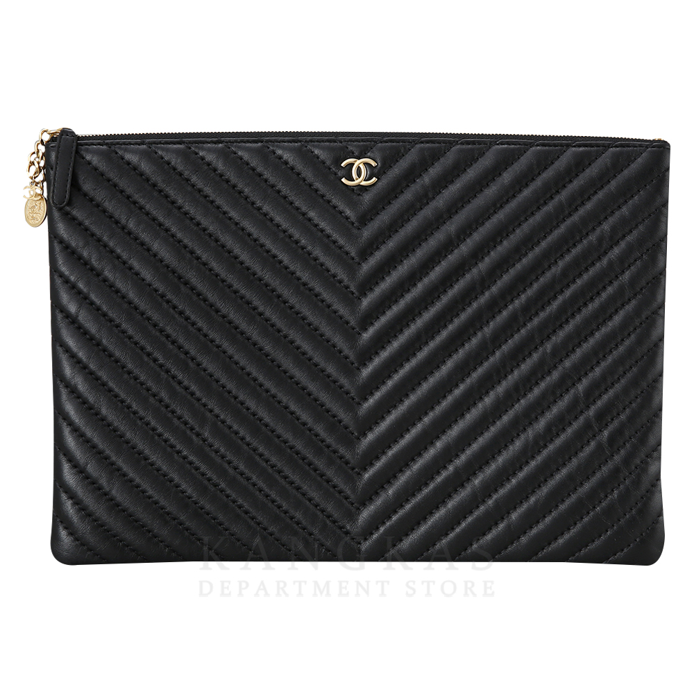 CHANEL(USED)샤넬 클래식 쉐브론 클러치 라지