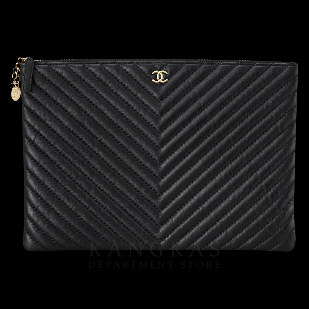 CHANEL(USED)샤넬 클래식 쉐브론 클러치 라지