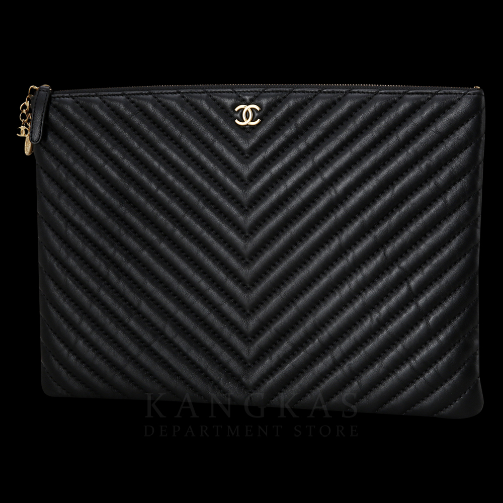 CHANEL(USED)샤넬 클래식 쉐브론 클러치 라지