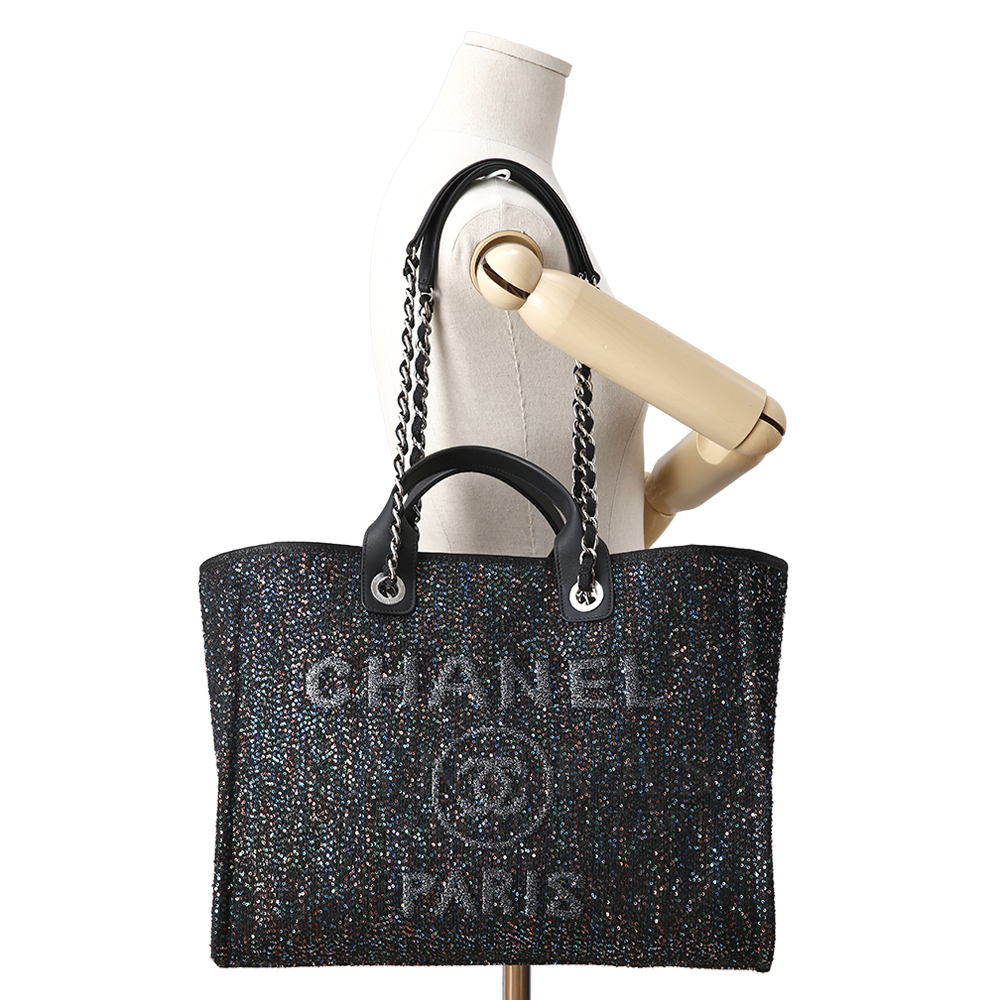 CHANEL(USED)샤넬 도빌 스팽글 라지 쇼퍼백