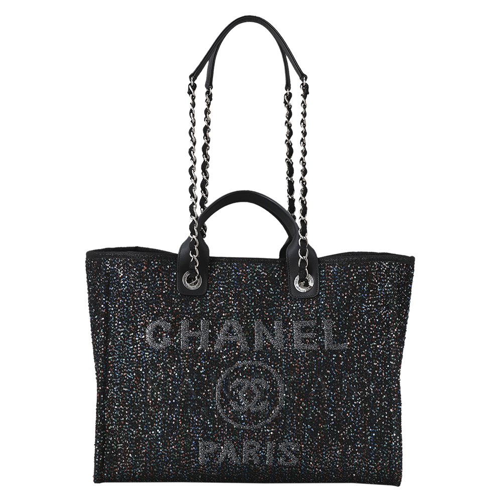 CHANEL(USED)샤넬 도빌 스팽글 라지 쇼퍼백