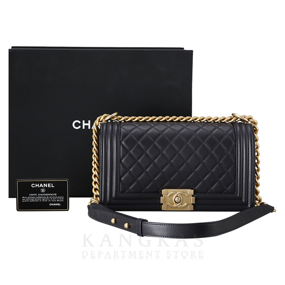 CHANEL(USED)샤넬 시즌 보이샤넬 램스킨 미듐