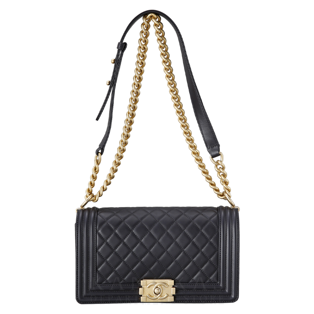 CHANEL(USED)샤넬 시즌 보이샤넬 램스킨 미듐