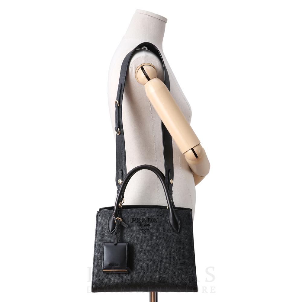 PRADA(USED)프라다 1BA156 모노크롬 사피아노 토트백