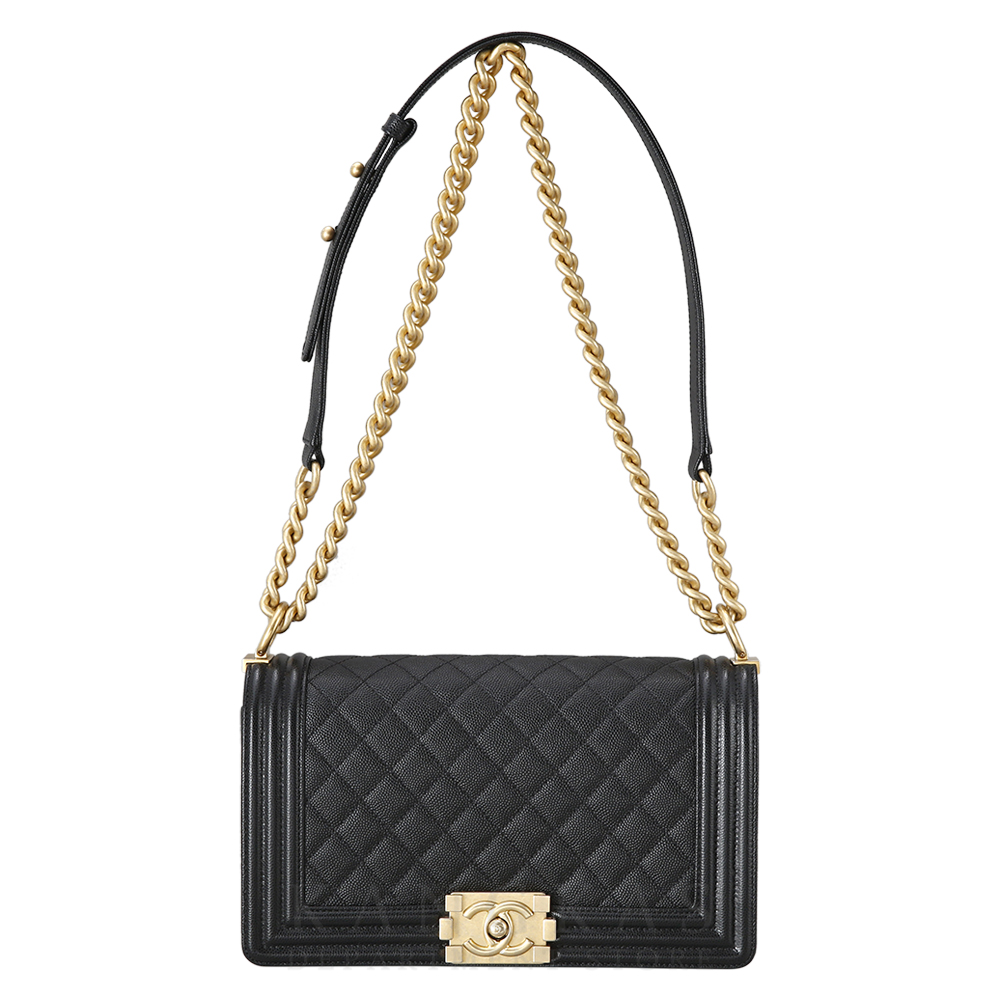 CHANEL(NEW)샤넬 보이샤넬 캐비어 미듐 금장 (새상품) NEW PRODUCT