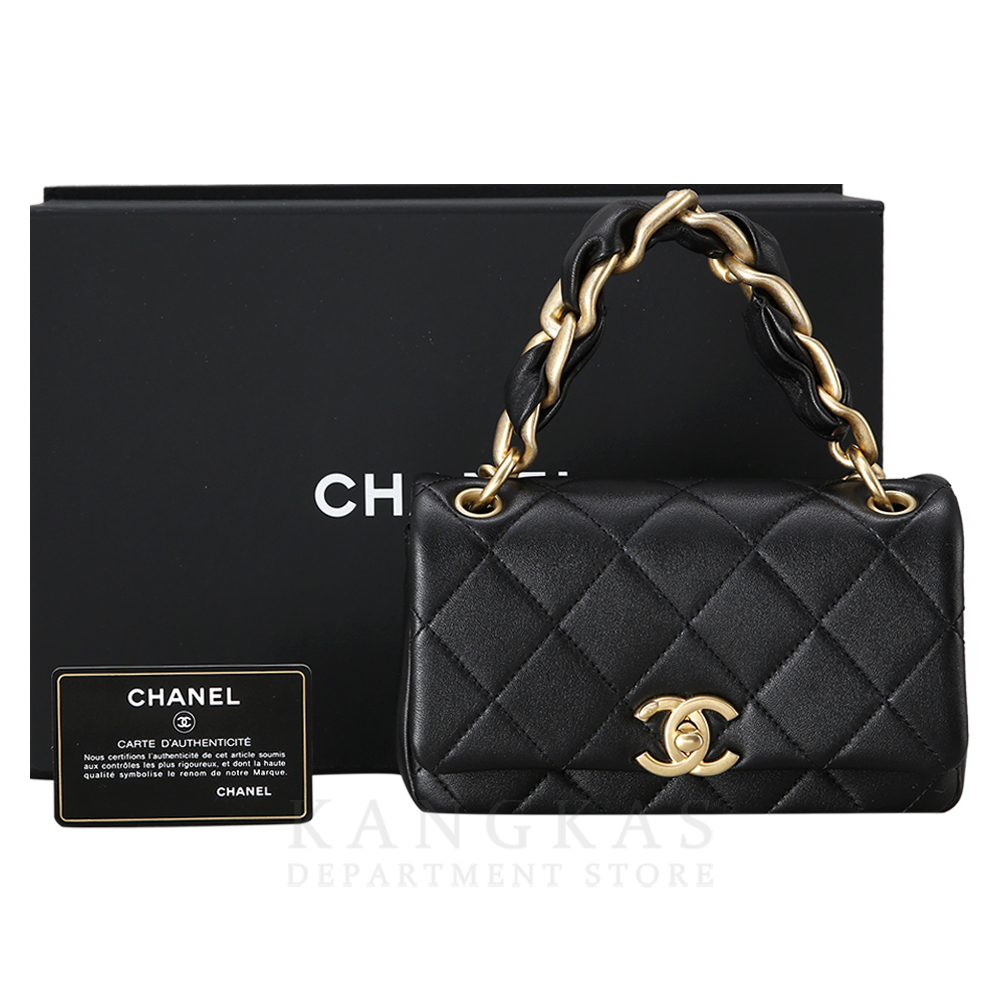 CHANEL(USED)샤넬 시즌 램스킨 탑핸들 플랩백