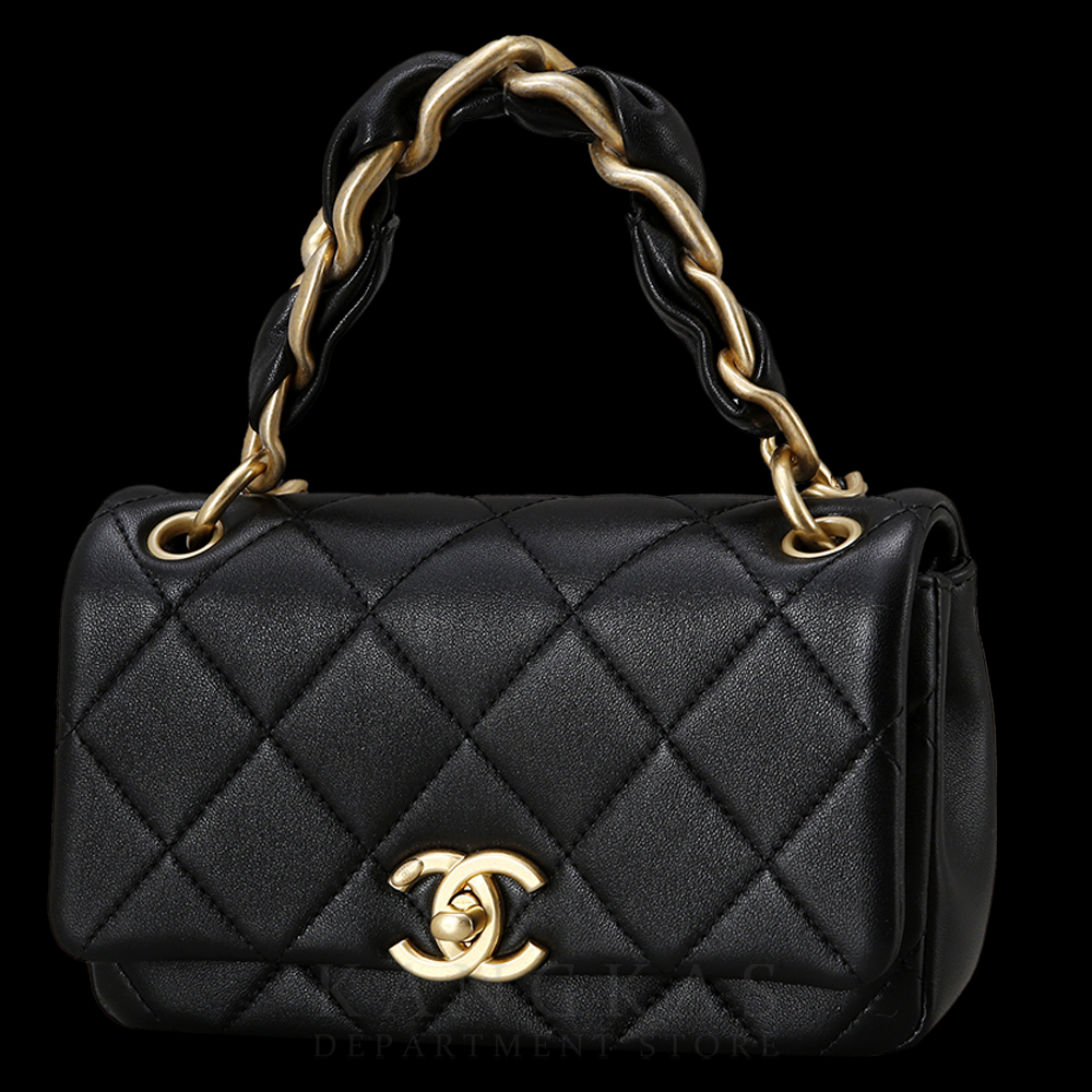 CHANEL(USED)샤넬 시즌 램스킨 탑핸들 플랩백