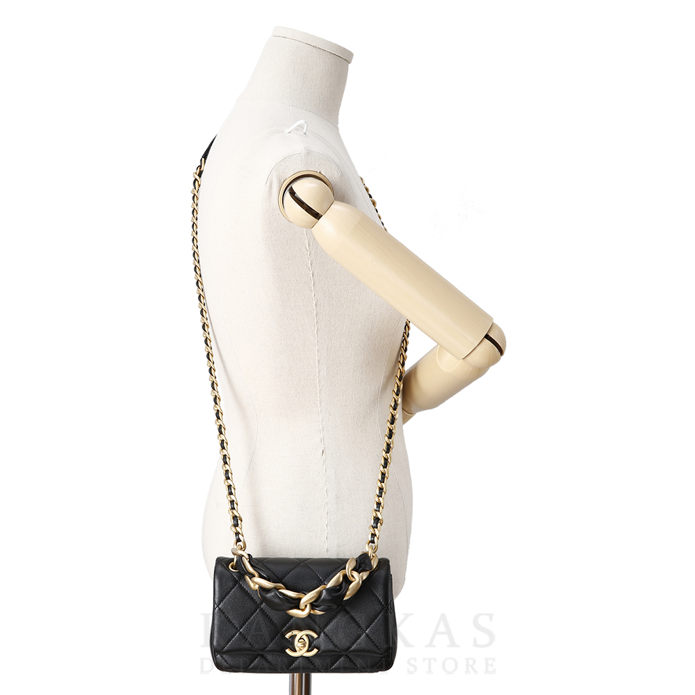 CHANEL(USED)샤넬 시즌 램스킨 탑핸들 플랩백