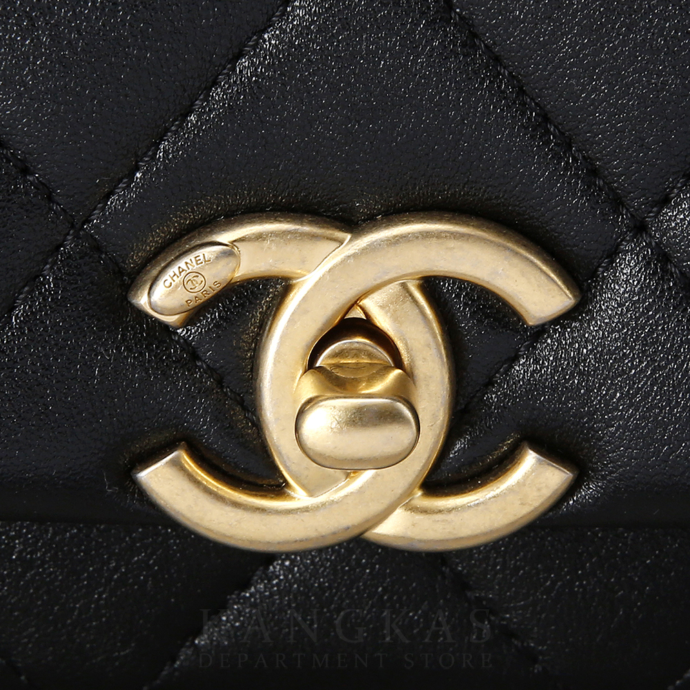 CHANEL(USED)샤넬 시즌 램스킨 탑핸들 플랩백