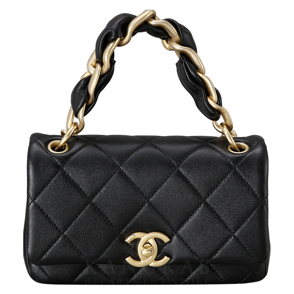 CHANEL(USED)샤넬 시즌 램스킨 탑핸들 플랩백