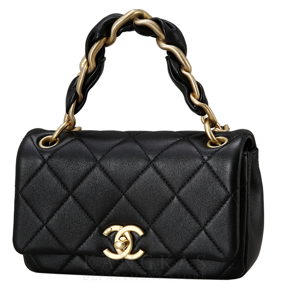 CHANEL(USED)샤넬 시즌 램스킨 탑핸들 플랩백