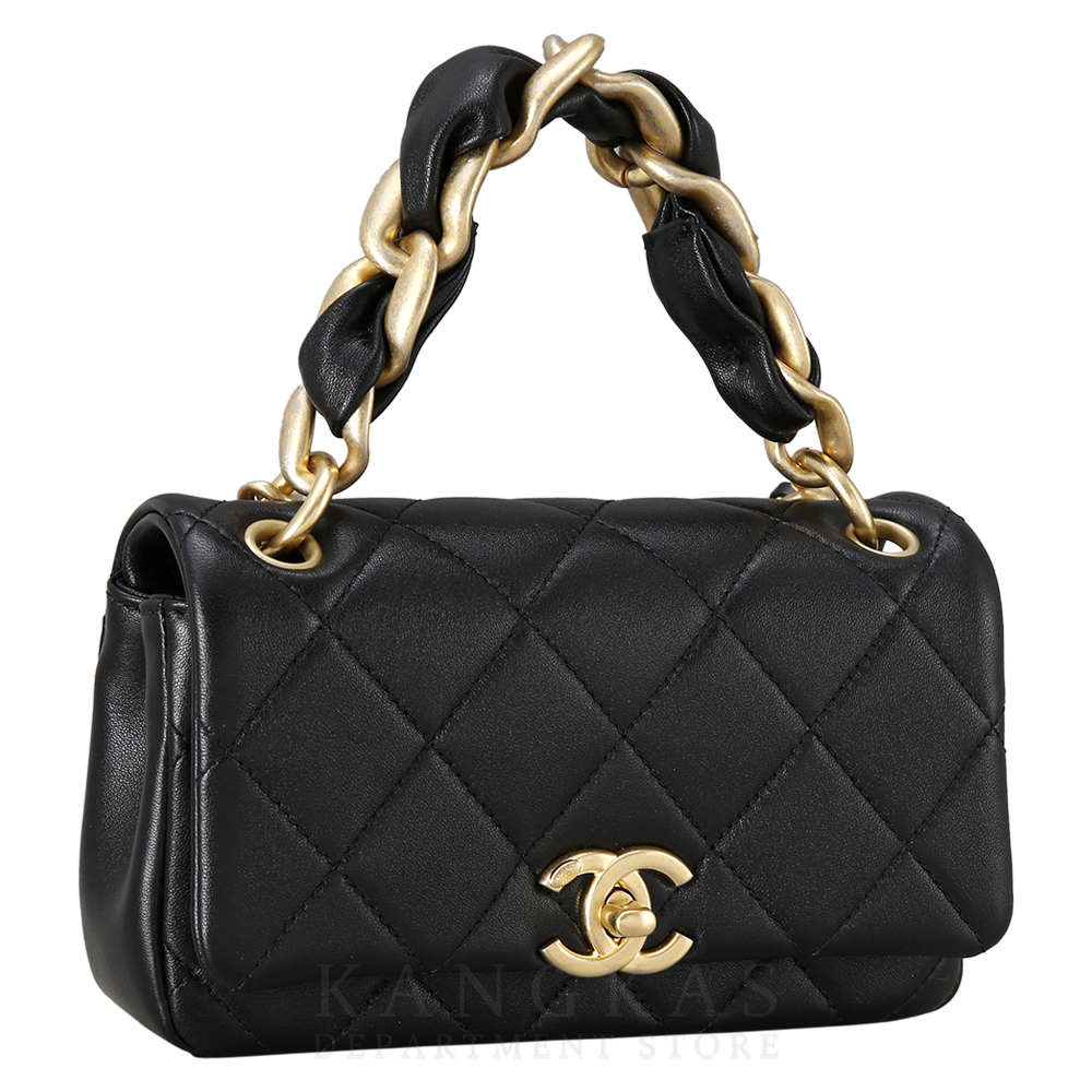 CHANEL(USED)샤넬 시즌 램스킨 탑핸들 플랩백
