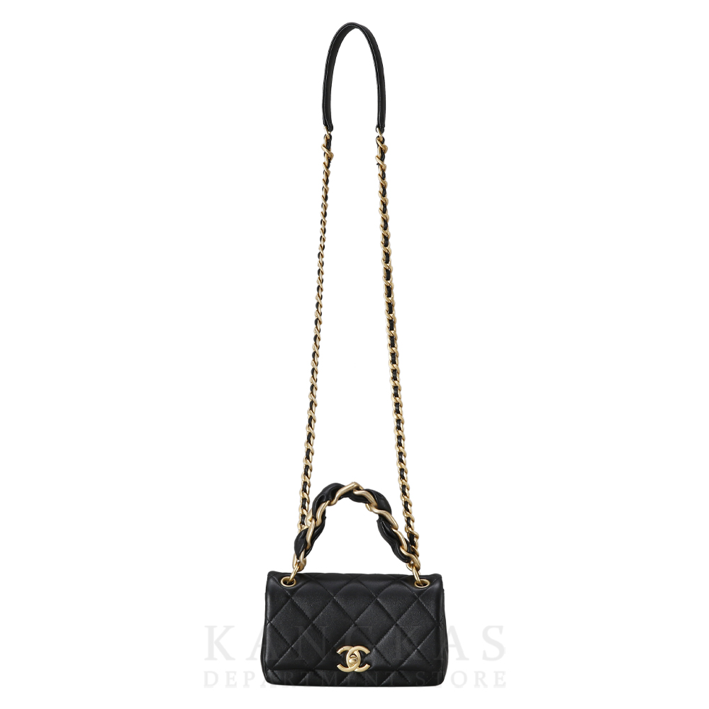 CHANEL(USED)샤넬 시즌 램스킨 탑핸들 플랩백