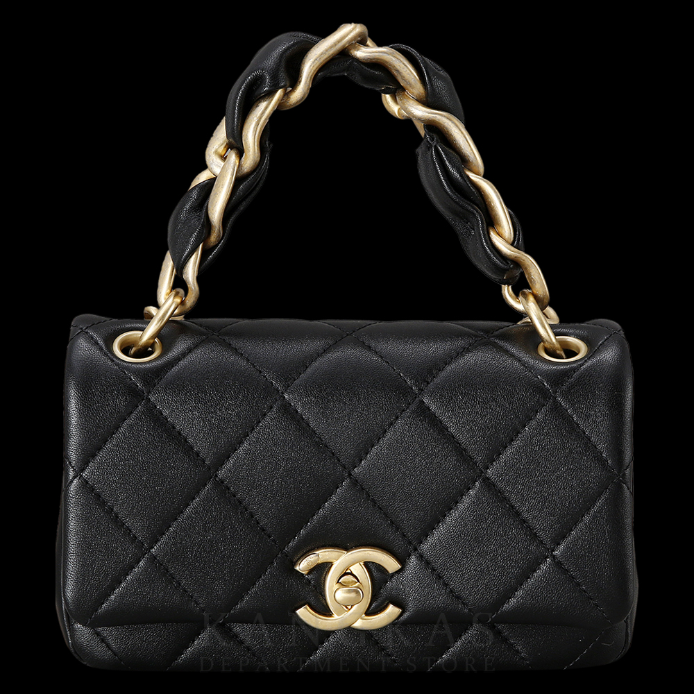 CHANEL(USED)샤넬 시즌 램스킨 탑핸들 플랩백