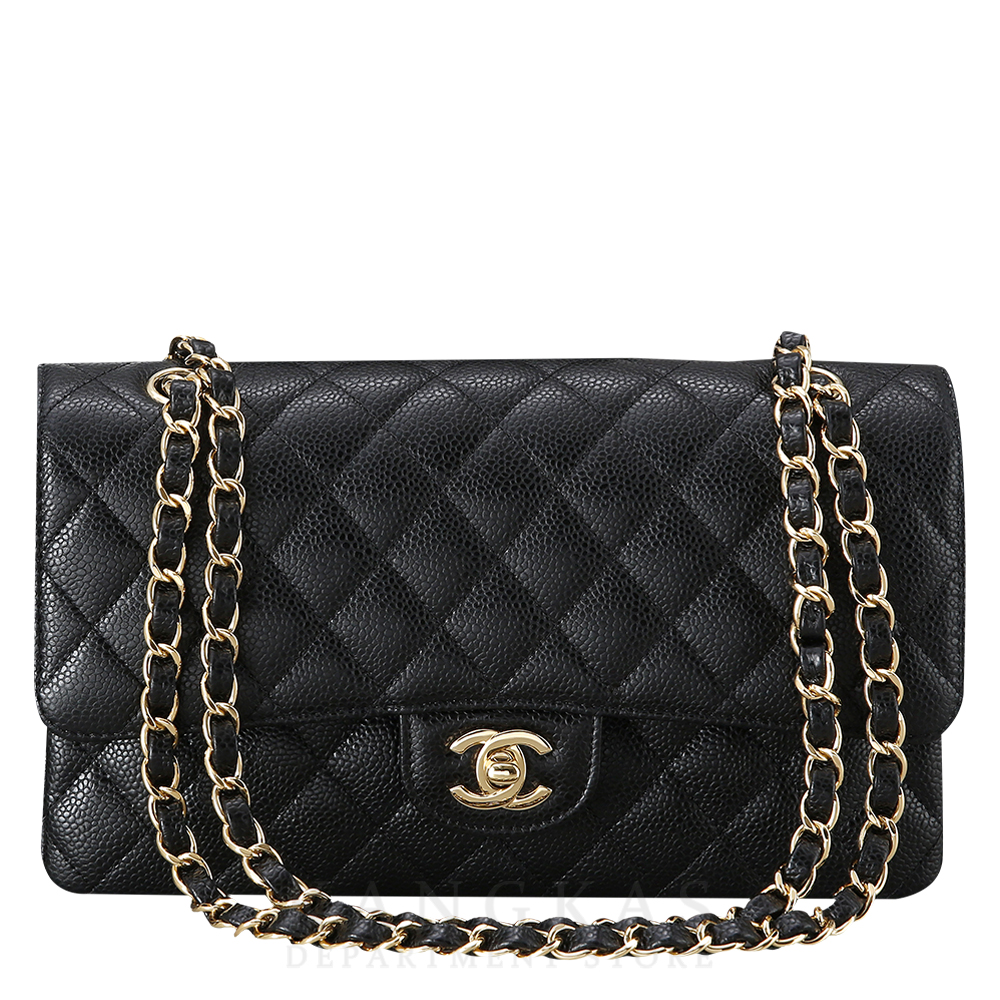 CHANEL(USED)샤넬 클래식 캐비어 미듐 금장