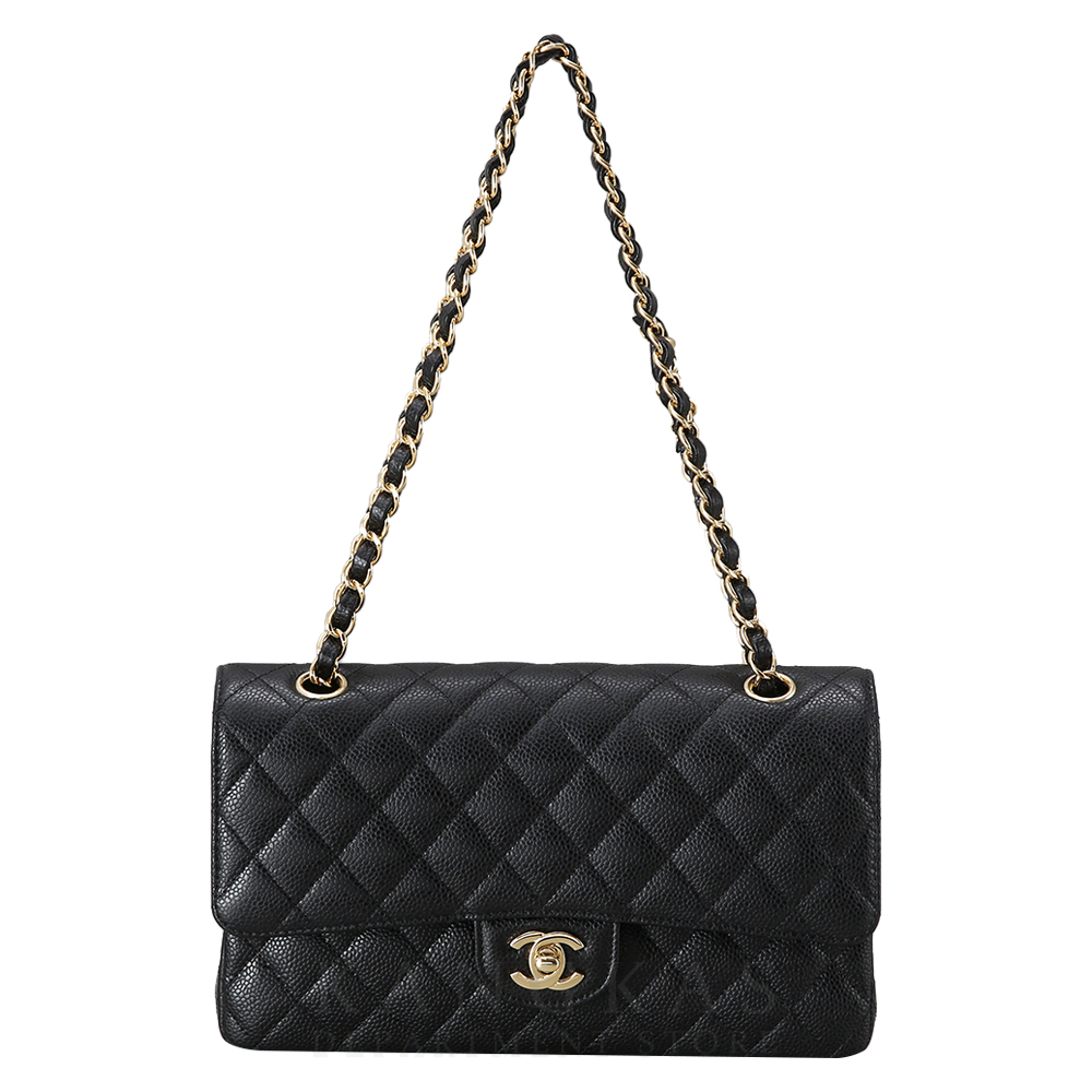 CHANEL(USED)샤넬 클래식 캐비어 미듐 금장