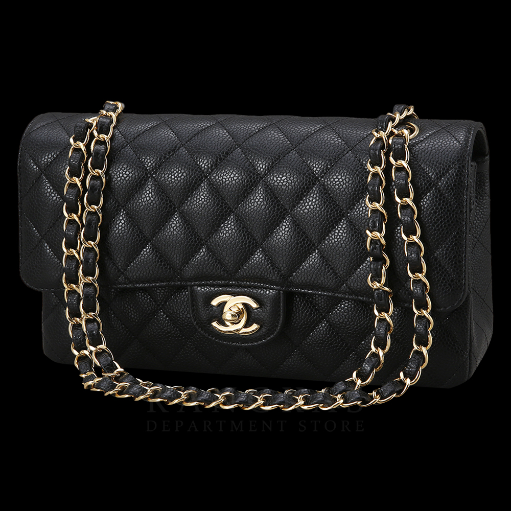 CHANEL(USED)샤넬 클래식 캐비어 미듐 금장