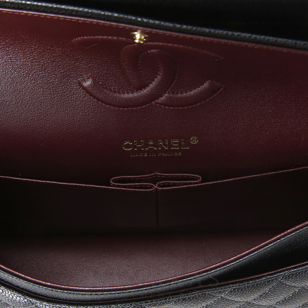 CHANEL(USED)샤넬 클래식 캐비어 미듐 금장