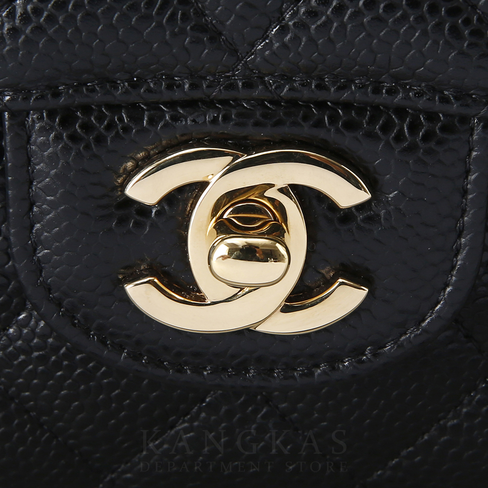 CHANEL(USED)샤넬 클래식 캐비어 미듐 금장