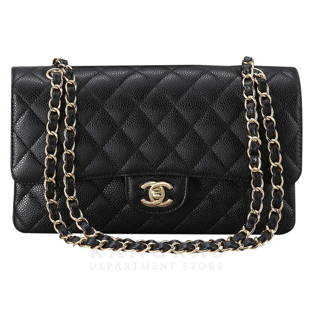 CHANEL(USED)샤넬 클래식 캐비어 미듐 금장