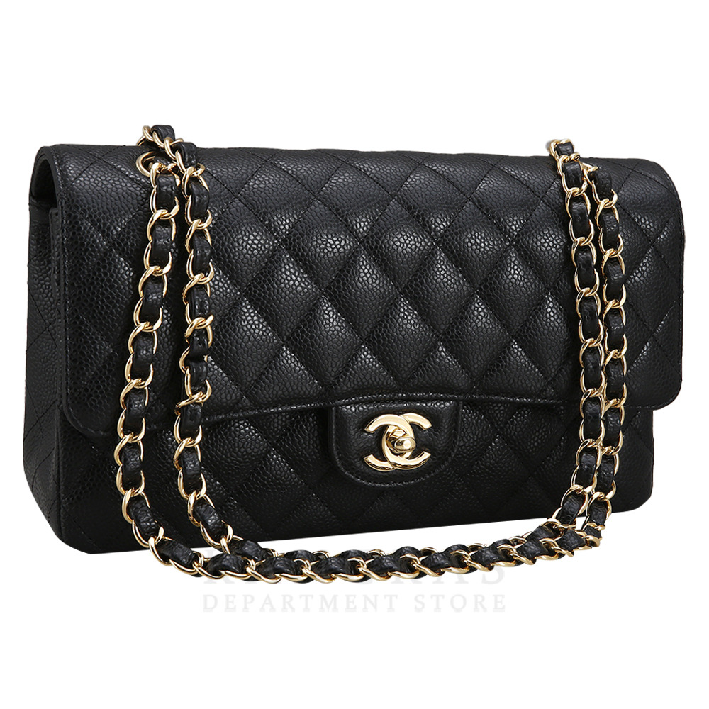 CHANEL(USED)샤넬 클래식 캐비어 미듐 금장