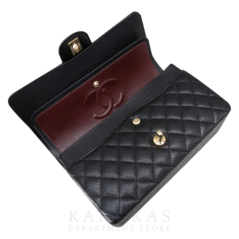 CHANEL(USED)샤넬 클래식 캐비어 미듐 금장