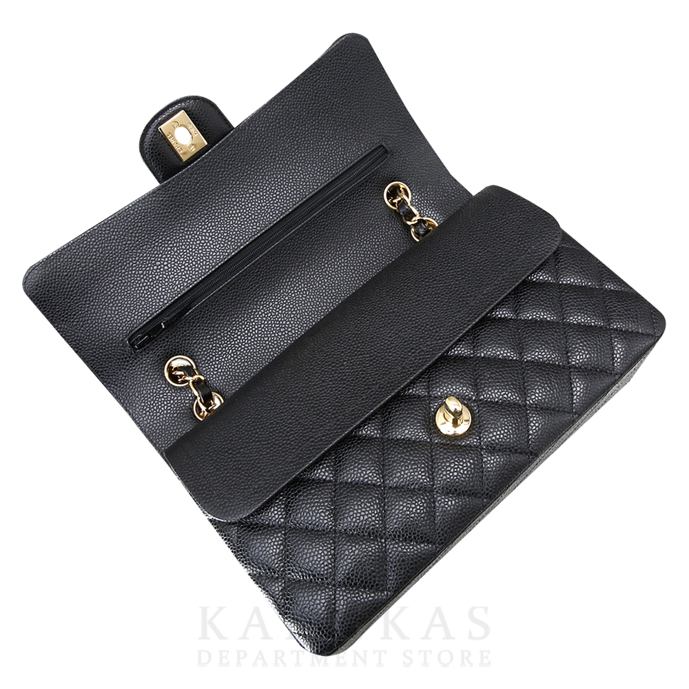 CHANEL(USED)샤넬 클래식 캐비어 미듐 금장