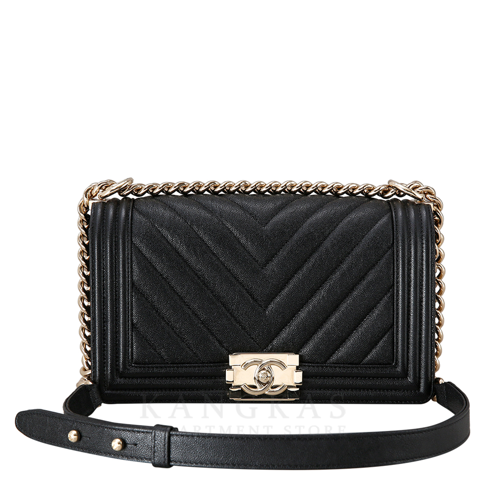 CHANEL(USED)샤넬 보이샤넬 캐비어 쉐브론 미듐