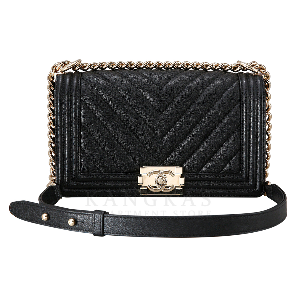 CHANEL(USED)샤넬 보이샤넬 캐비어 쉐브론 미듐