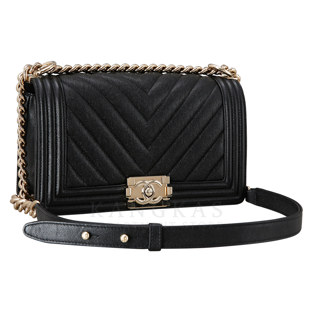 CHANEL(USED)샤넬 보이샤넬 캐비어 쉐브론 미듐