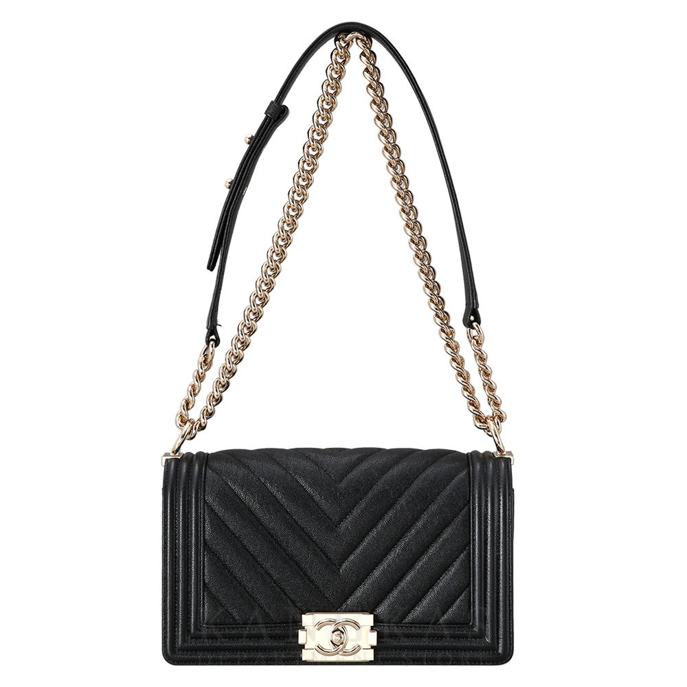 CHANEL(USED)샤넬 보이샤넬 캐비어 쉐브론 미듐