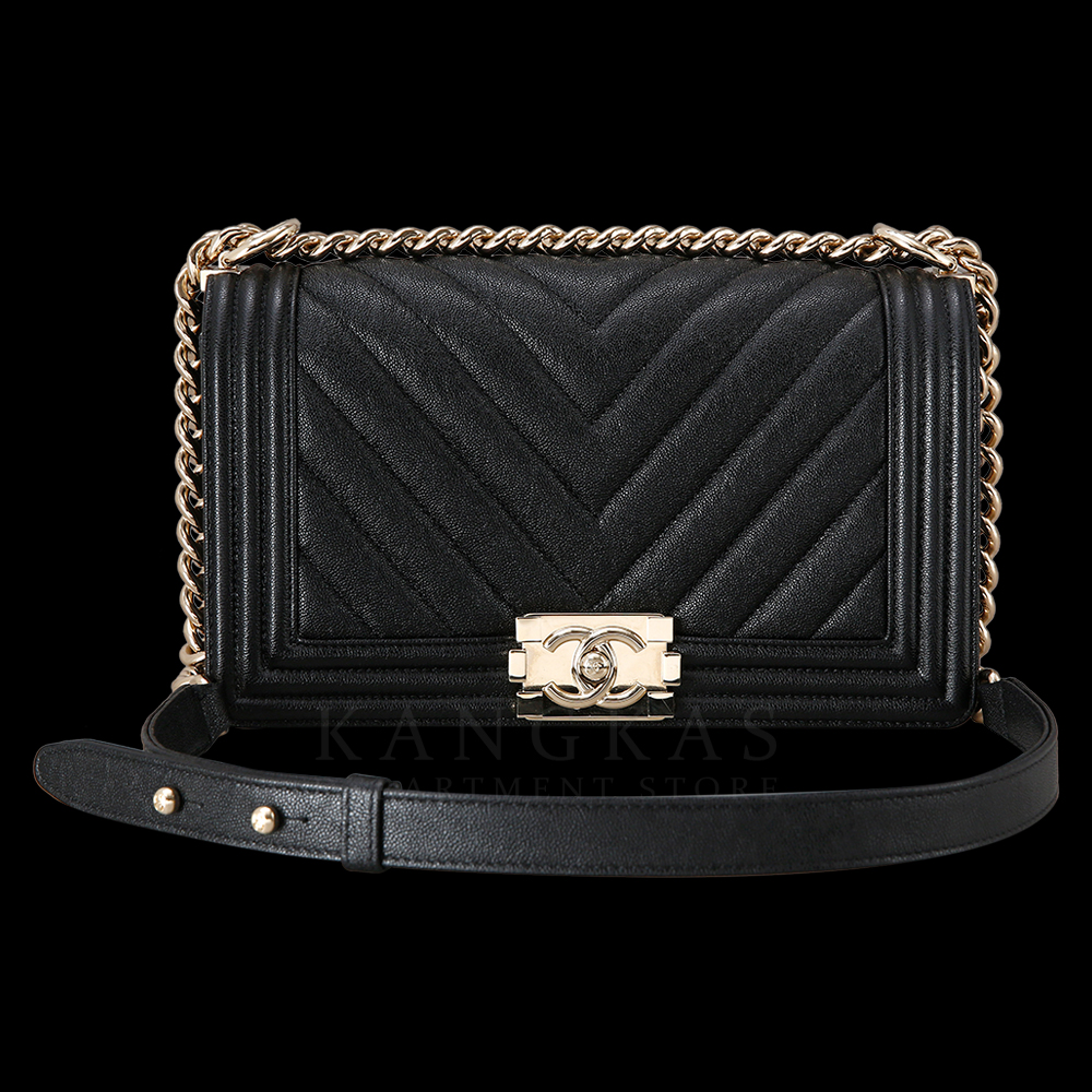 CHANEL(USED)샤넬 보이샤넬 캐비어 쉐브론 미듐