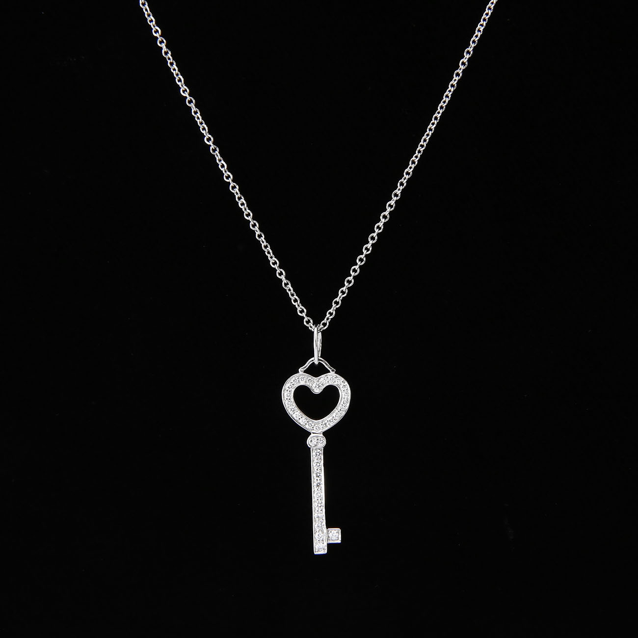 TIFFANY(USED)티파니앤코 플래티넘 하트 키 펜던트 네크리스