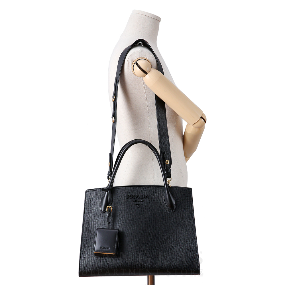 PRADA(USED)프라다 1BA155 모노크롬 토트백