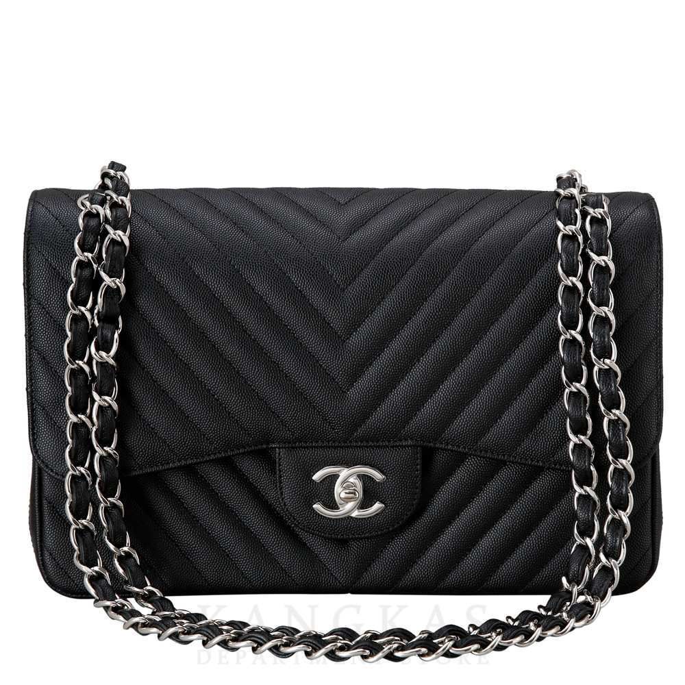 CHANEL(USED)샤넬 클래식 캐비어 쉐브론 점보
