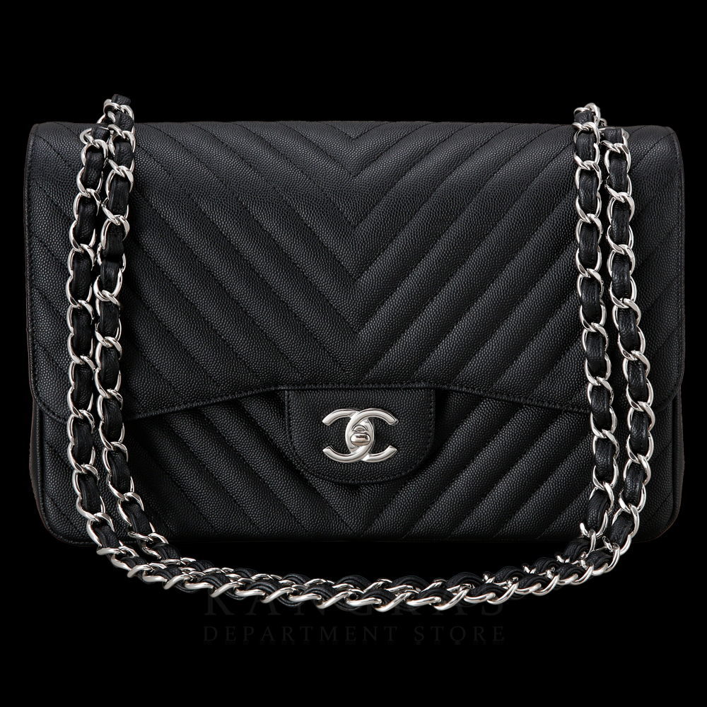 CHANEL(USED)샤넬 클래식 캐비어 쉐브론 점보