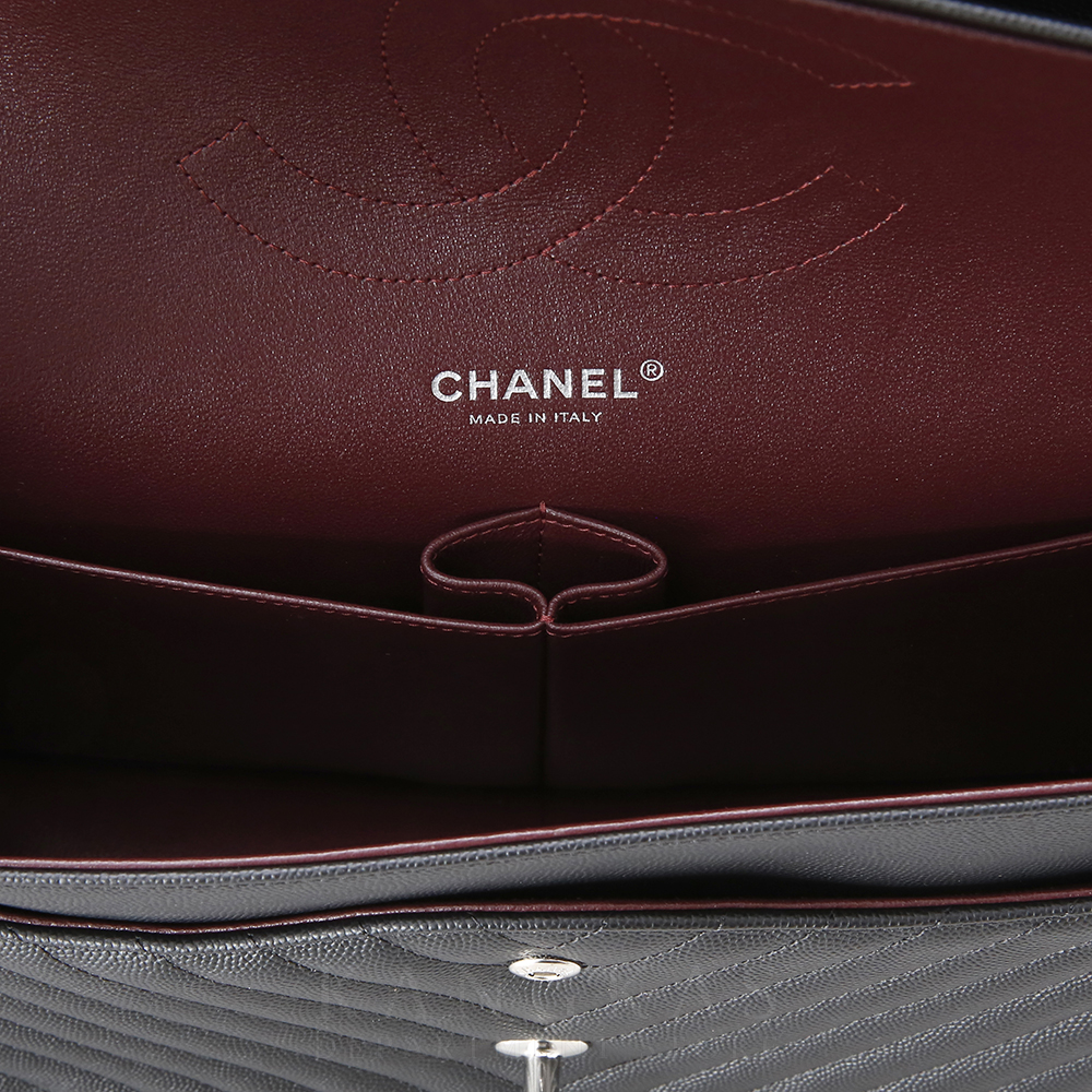 CHANEL(USED)샤넬 클래식 캐비어 쉐브론 점보