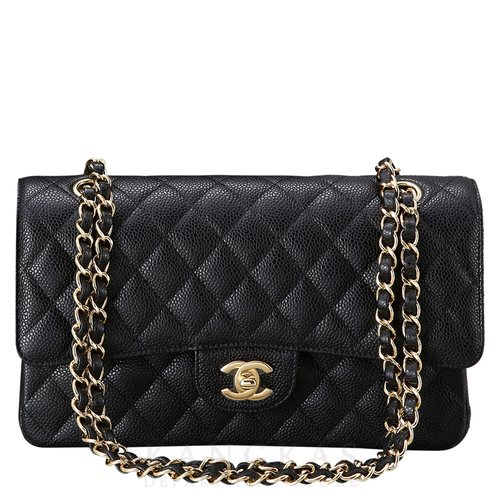 CHANEL(USED)샤넬 클래식 캐비어 미듐 금장