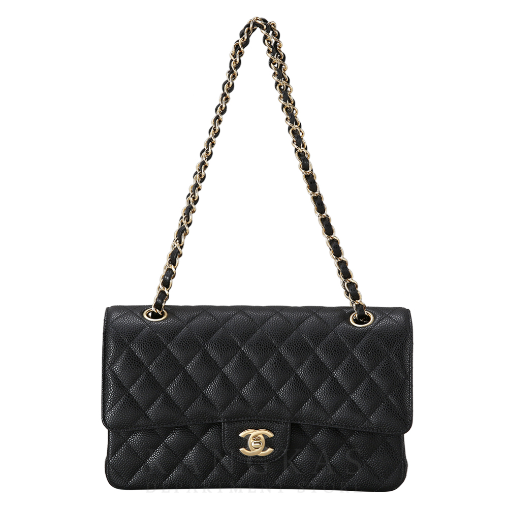 CHANEL(USED)샤넬 클래식 캐비어 미듐 금장