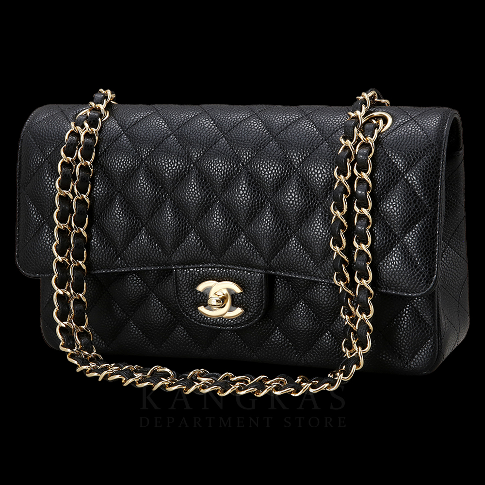 CHANEL(USED)샤넬 클래식 캐비어 미듐 금장