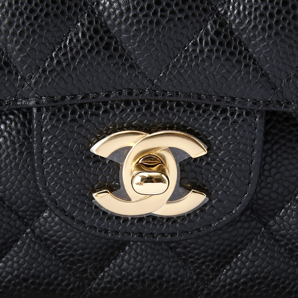 CHANEL(USED)샤넬 클래식 캐비어 미듐 금장