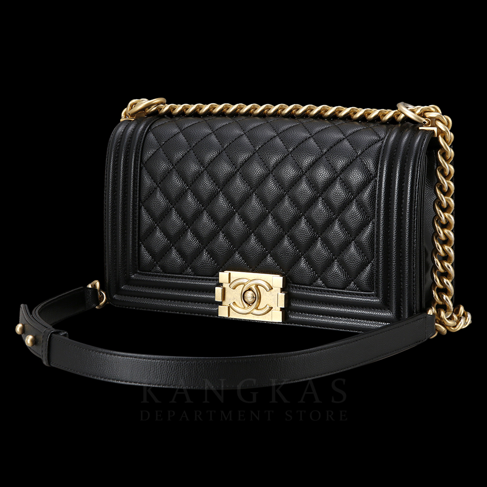 CHANEL(USED)샤넬 보이샤넬 캐비어 미듐 금장