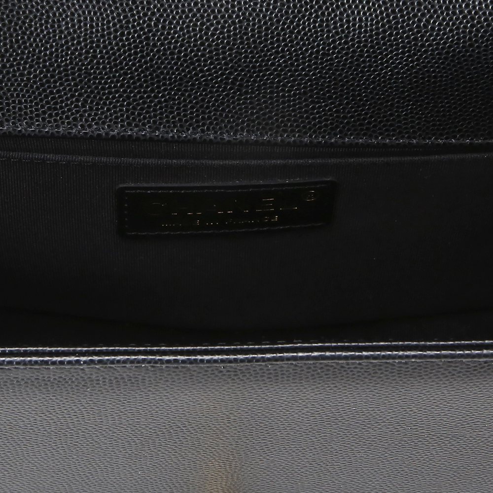CHANEL(USED)샤넬 보이샤넬 캐비어 미듐 금장