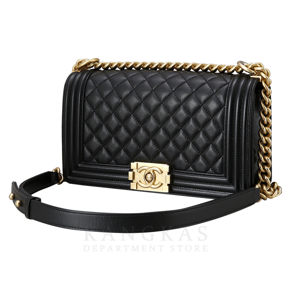 CHANEL(USED)샤넬 보이샤넬 캐비어 미듐 금장