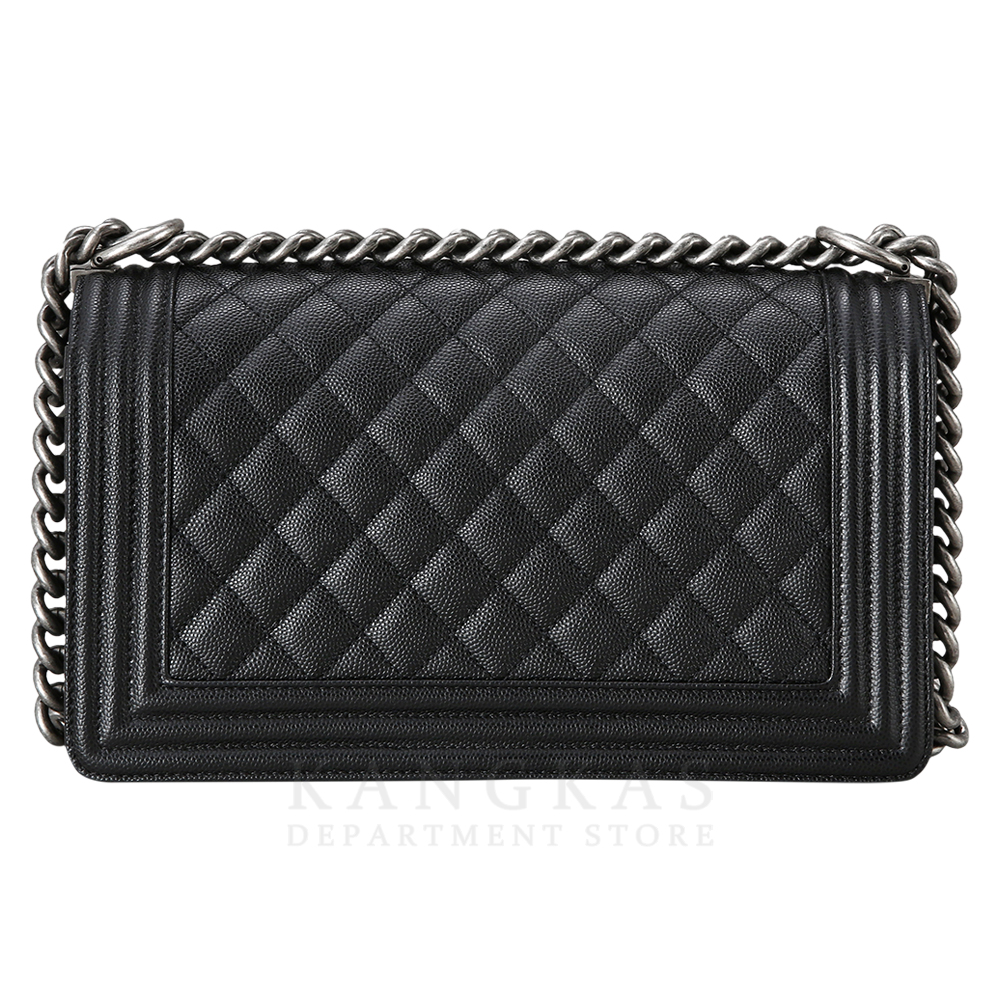 CHANEL(USED)샤넬 보이샤넬 캐비어 미듐 은장