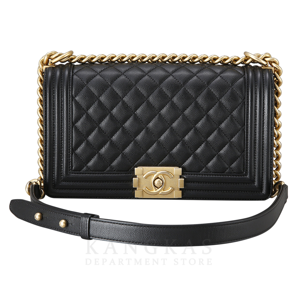 CHANEL(USED)샤넬 보이샤넬 캐비어 미듐 금장
