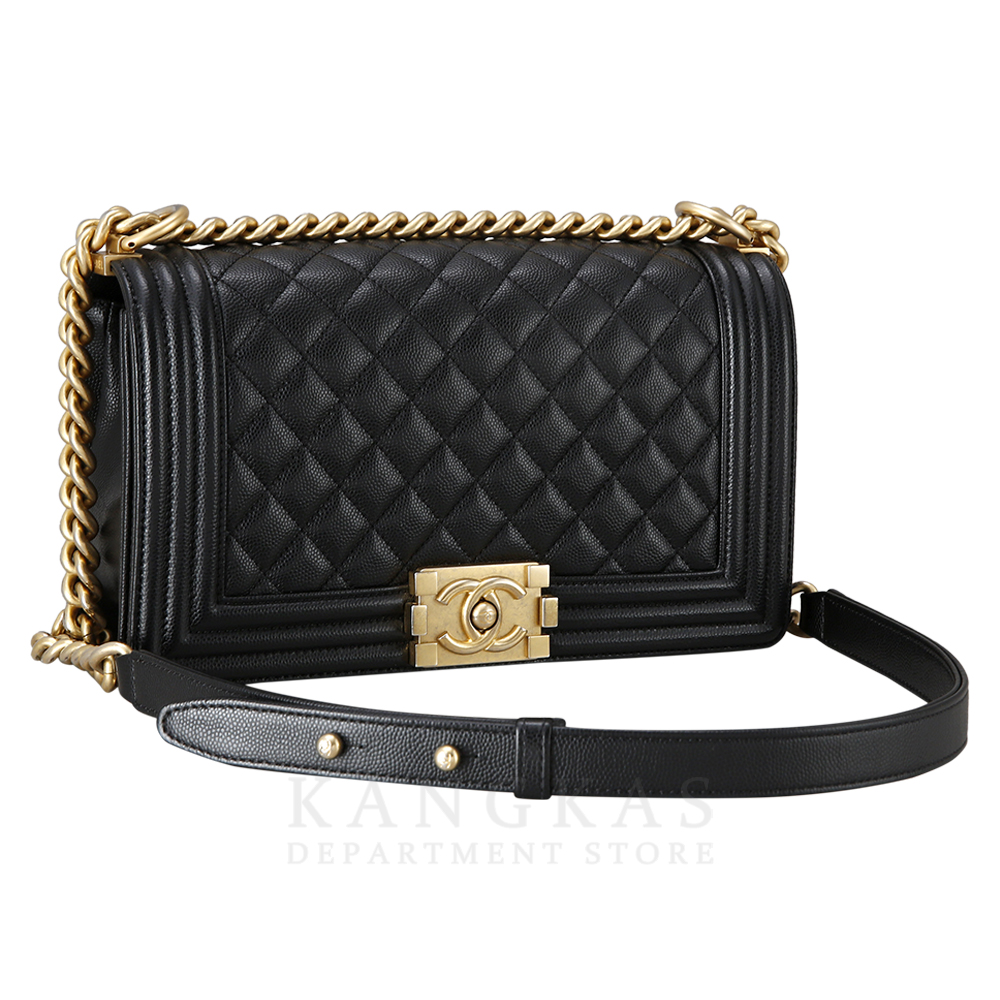CHANEL(USED)샤넬 보이샤넬 캐비어 미듐 금장